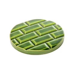 Plaque Rivoli grès émaillé - ⌀ 11,5 cm - Vert Lutèce - Déjà-vu