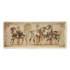 Plat à cake - Chevaux du vent 36x15,5cm - Faïencerie de Gien