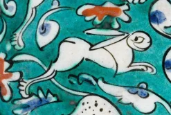 Hot Plat à décor de lion, lièvres et animaux fantastiques sur fond vert I/II (affiches d'art) Affiches D'Art