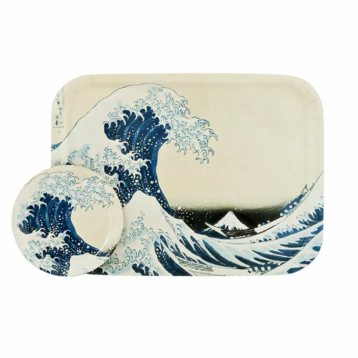 Online Plateau Katsushika Hokusai - La grande vague - 27x20 cm Art De La Table