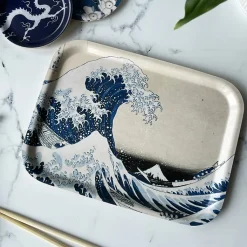 Online Plateau Katsushika Hokusai - La grande vague - 27x20 cm Art De La Table