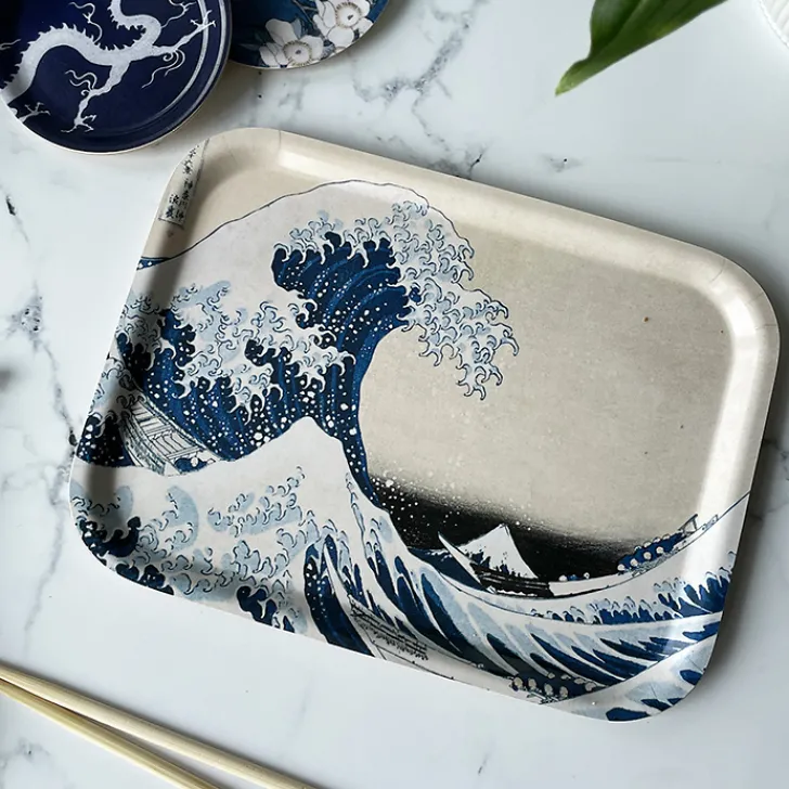 Online Plateau Katsushika Hokusai - La grande vague - 27x20 cm Art De La Table