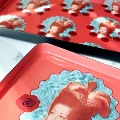 Best Plateau rectangulaire Marie-Antoinette Pop Corail - 20 x 40 cm Design|Art De La Maison