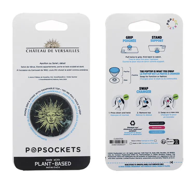 Outlet Poignée/support de téléphone Emblème Versailles Marbré noir - PopSockets High-Tech