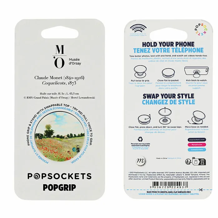 Poignée/support pour téléphone Claude Monet - Coquelicots - PopSockets