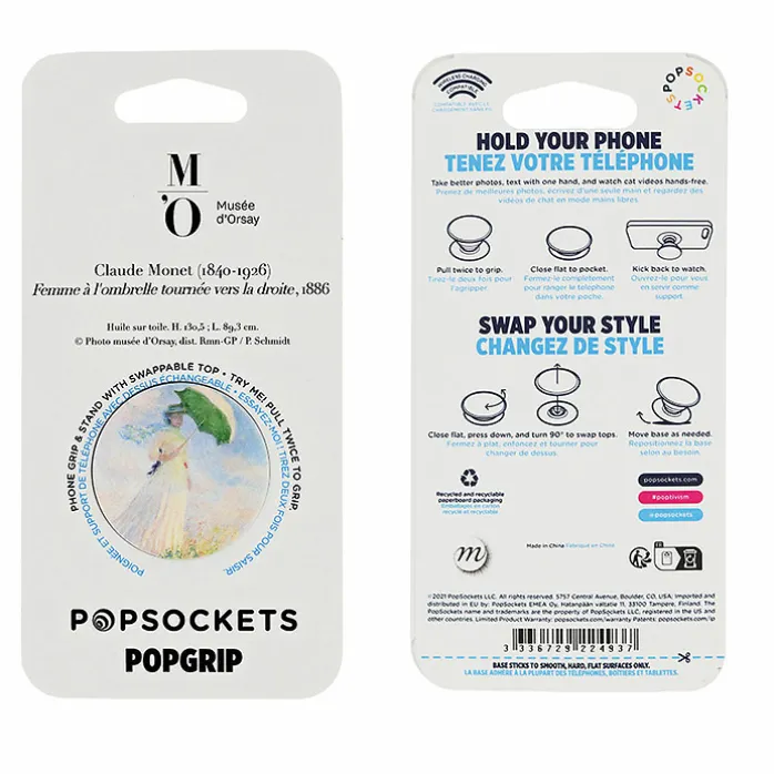 Poignée/support pour téléphone Claude Monet - Femme à l'ombrelle tournée vers la droite - PopSockets