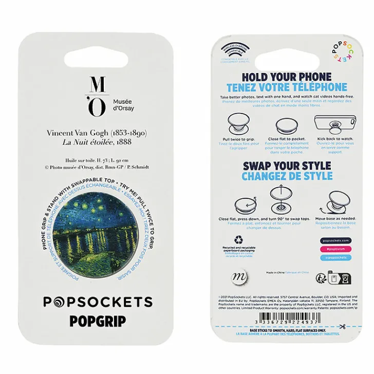 New Poignée/support pour téléphone Vincent van Gogh - La nuit étoilée - PopSockets High-Tech