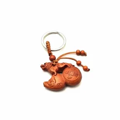 Online Porte-clés en bois Feng Shui - Dragon sur Wulou Habits Et Accessoires