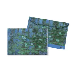 Porte-documents avec bouton pression Claude Monet - Nymphéas bleus