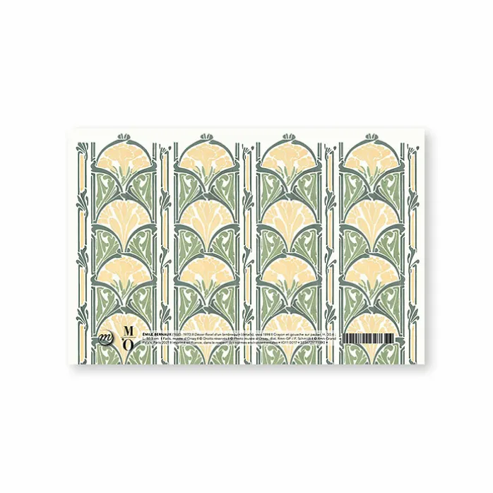Porte-documents avec bouton pression Émile Bernaux - Décor floral