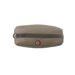 Porte-monnaie Charles - Cuir grainé Taupe - Larmorie