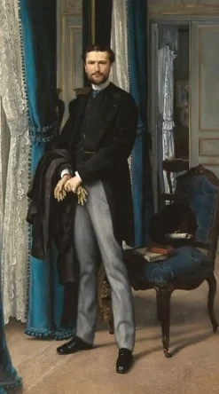Portrait d'Aimé Seillière (détail), 1866 (panneaux aluminium)