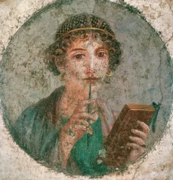 Best Portrait de jeune femme, dite Sappho, 55-79 après J.-C. (panneaux acryliques) Panneaux Acryliques|Affiches D'Art