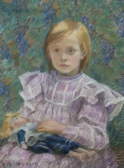 Portrait de sa fille Agnès à trois ans (panneaux aluminium)