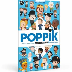 New Poster pédagogique Personnages célèbres + 44 stickers - Poppik Loisirs Créatifs