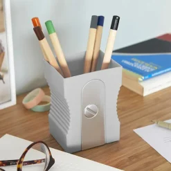 Best Pot à crayons en plastique - Taille-crayon Gris - Balvi Design|Accessoires De Bureau
