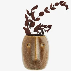 Discount Pot de fleurs Visage Brun Art De La Maison