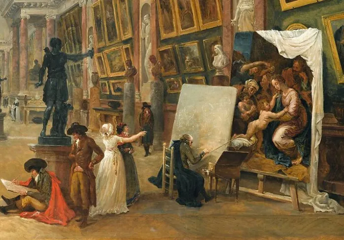 Projet d'aménagement de la Grande Galerie du Louvre en 1796 (panneaux aluminium)