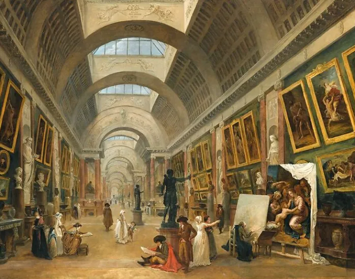 Projet d'aménagement de la Grande Galerie du Louvre en 1796 (panneaux aluminium)