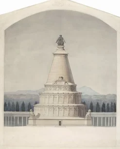 Projet de monument funéraire commémoratif de la défense de Paris : partie centrale du monument (panneaux aluminium)