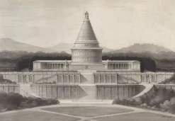 Projet de monument funéraire commémoratif de la défense de Paris (toiles encadrées)
