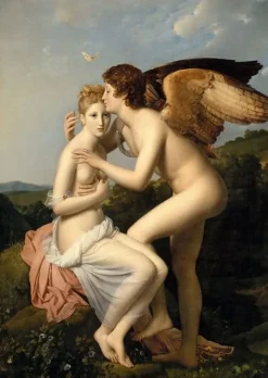 Psyché et l'Amour, dit aussi Psyché recevant le premier baiser de l'Amour (panneaux aluminium)