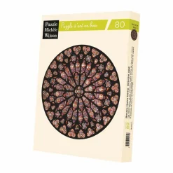 Hot Puzzle d'art en bois 80 pièces Rosace Notre-Dame de Paris Loisirs Créatifs