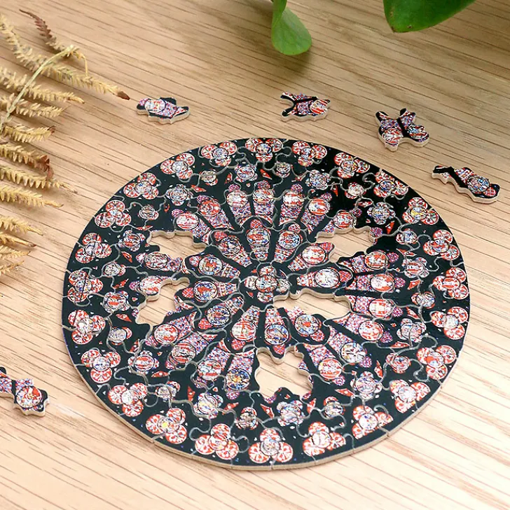 Hot Puzzle d'art en bois 80 pièces Rosace Notre-Dame de Paris Loisirs Créatifs