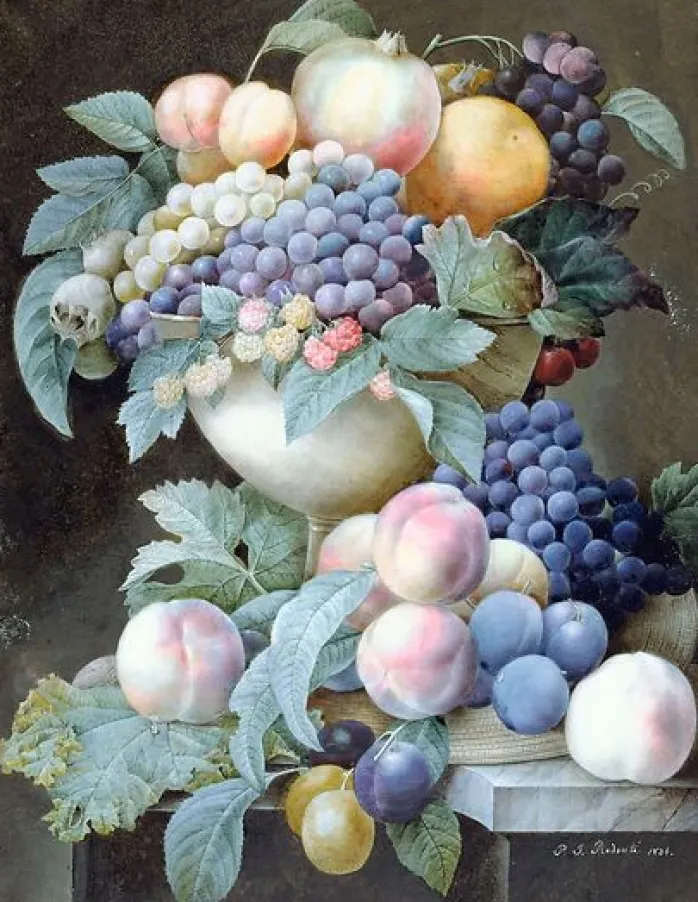 Raisins dans une coupe (toiles sur châssis)