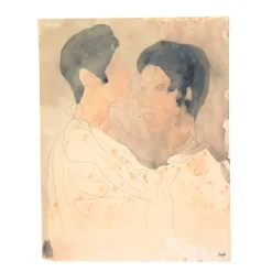 Clearance Reproduction Auguste Rodin - Deux profils cambodgiens Affiches Et Reproductions