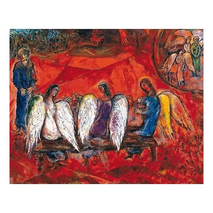 Reproduction Marc Chagall - Abraham et les trois anges, 1960-1966 - 24x30cm