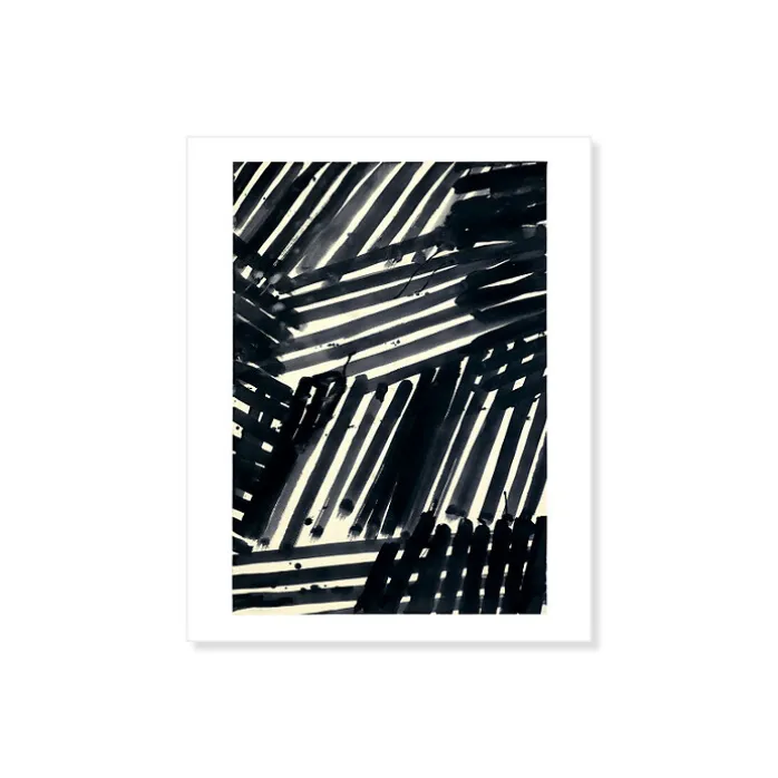 Reproduction Pierre Soulages - Encre sur papier, vers 1985 - 24x30 cm