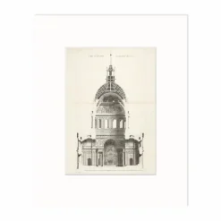 Reproduction sous Marie-Louise Jean-Michel Chevotet - Coupe et élévation géométrale du Dôme, 1736