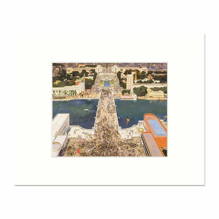 Reproduction sous Marie-Louise André Devambez - L'exposition industrielle de 1937, vue du second étage de la Tour Eiffel, 1937