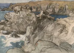 Rochers au bord de la mer en Bretagne à l'île d'Yeu (panneaux aluminium)