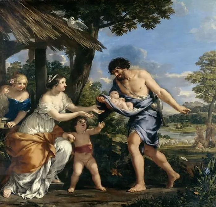 Romulus et Rémus recueillis par Faustulus (panneaux aluminium)