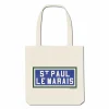 Best Sac Imprimé St Paul le Marais - Écru Sacs, Tote Bags