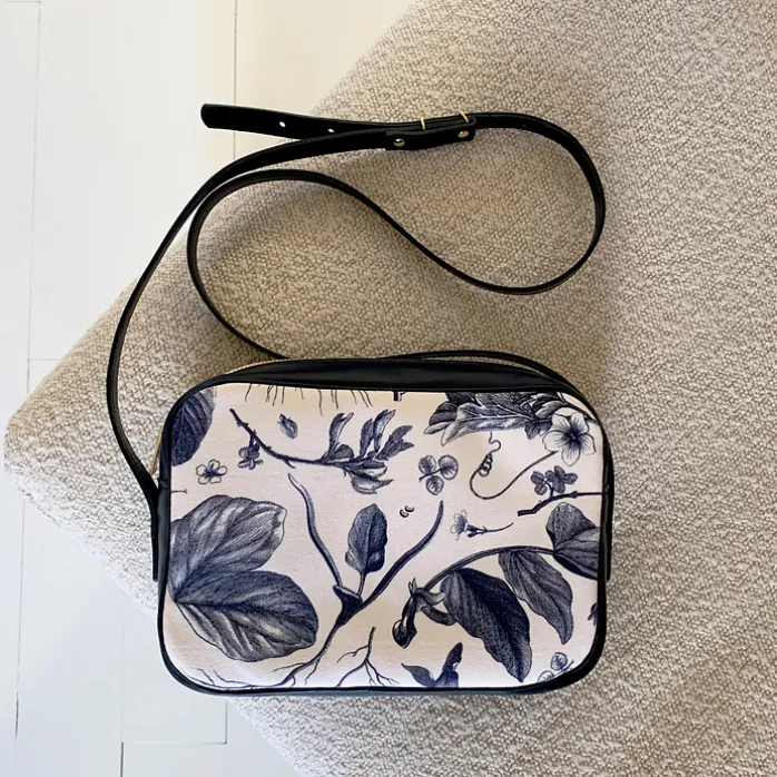 Sac à main bleu Herbier du roi - Maison Baluchon