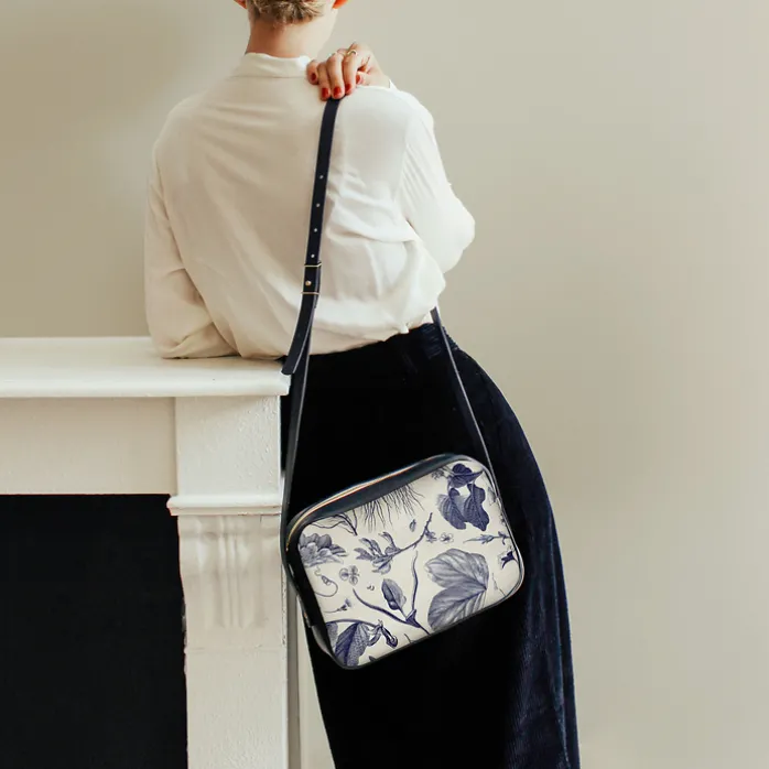 Sac à main bleu Herbier du roi - Maison Baluchon
