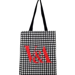 Sac Pied-de-poule blanc - V&A Sacs, Tote Bags