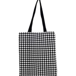 Sac Pied-de-poule blanc - V&A Sacs, Tote Bags