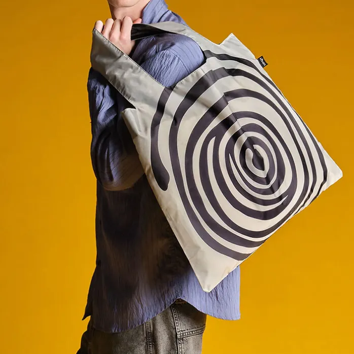 Sac recyclé noir Spirale par Louise Bourgeois 50x42cm
