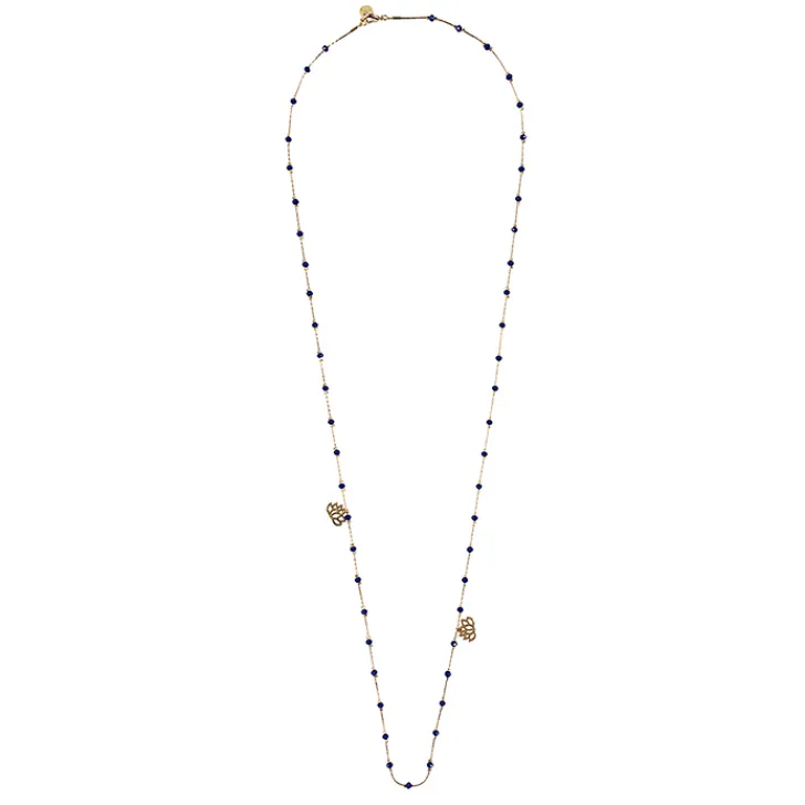 Online Sautoir Nymphéas Bleu roi - Les Cleias Colliers Et Pendentifs