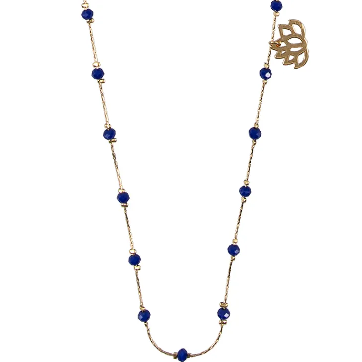 Online Sautoir Nymphéas Bleu roi - Les Cleias Colliers Et Pendentifs