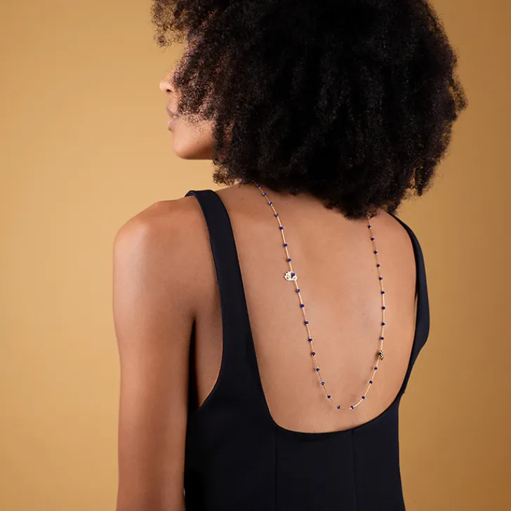 Online Sautoir Nymphéas Bleu roi - Les Cleias Colliers Et Pendentifs