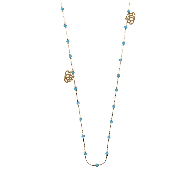 Sale Sautoir Nymphéas Turquoise - Les Cleias Colliers Et Pendentifs