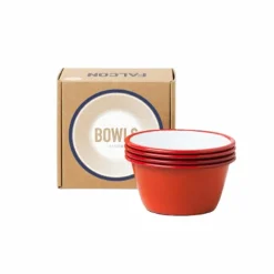 Clearance Set de 4 Bols émaillés rouge - Falcon enamelware Art De La Table