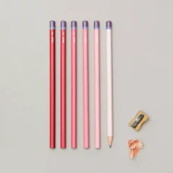 Clearance Set de 6 crayons à papier Dégradé rose Écriture