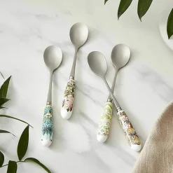 Hot Set de 4 cuillères à dessert Fleurs et fruits - Morris & Co. Art De La Table