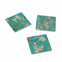 Set de 3 Dessous de verres en céramique Vincent van Gogh - Amandier en fleurs - Van Gogh Museum Amsterdam®
